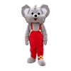 Smiling Grey Mouse With Red Pants Mascot Costume