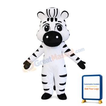 Cartoon Style Zebra Mascot Costume For Opening Event