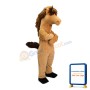 Standing Crossed Hands Brown Horse Mascot Costume