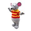 Big Eyes Mouse With Striped Shirt Mascot Costume