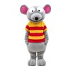 Big Eyes Mouse With Striped Shirt Mascot Costume