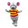 Big Eyes Mouse With Striped Shirt Mascot Costume