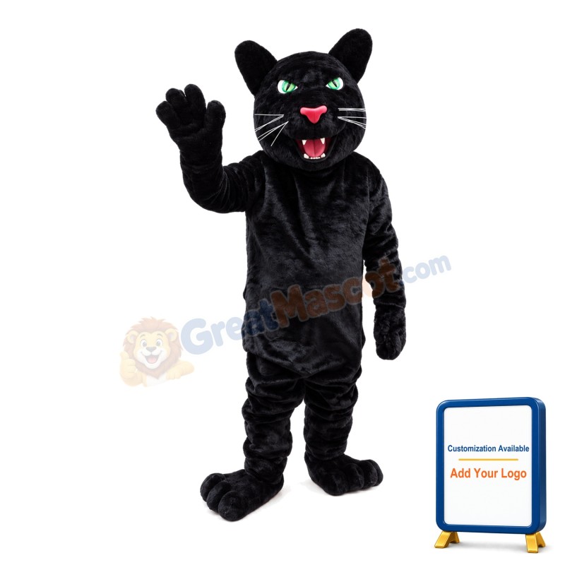 Strong Powerful Black Leopard Mascot Costume