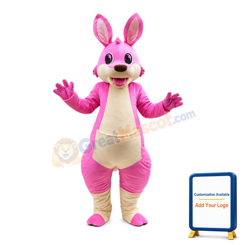 For Adult Lively Pink Kangaroo Mascot Costume