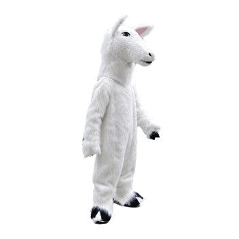 Standing Long Fur White Goat Mascot Costume