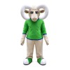 Khaki Ram With Green Top Mascot Costume Full Body Outfit