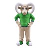Khaki Ram With Green Top Mascot Costume Full Body Outfit