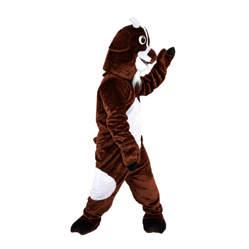 Adult Lively Brown & White Goat Mascot Costume