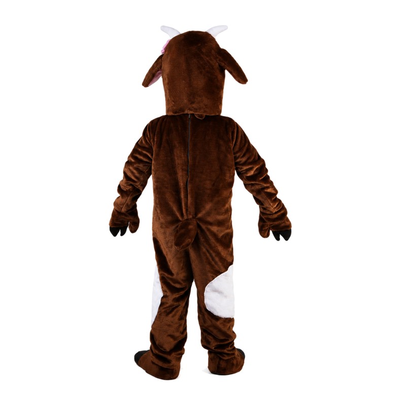 Adult Lively Brown & White Goat Mascot Costume