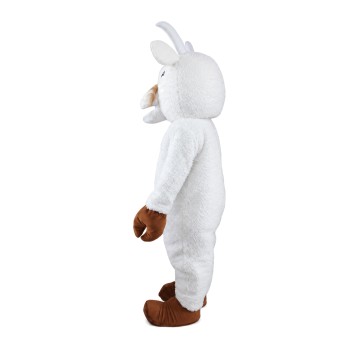 New Version Adult Furry White Goat Mascot Costume