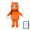 New Kind Little Orange Rhino With Grey Scarf Mascot Costume