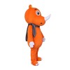 New Kind Little Orange Rhino With Grey Scarf Mascot Costume