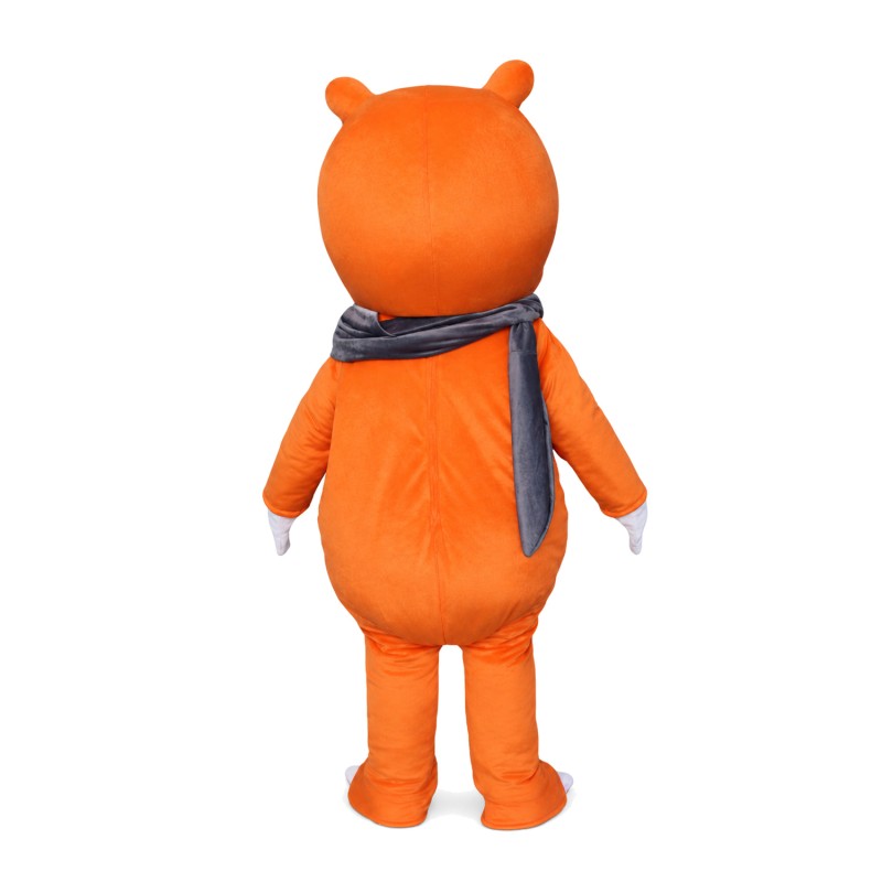 New Kind Little Orange Rhino With Grey Scarf Mascot Costume