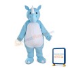 Customized Fashion Design Light Blue Rhino Mascot Costume