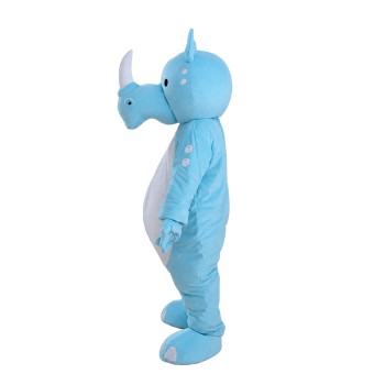 Customized Fashion Design Light Blue Rhino Mascot Costume