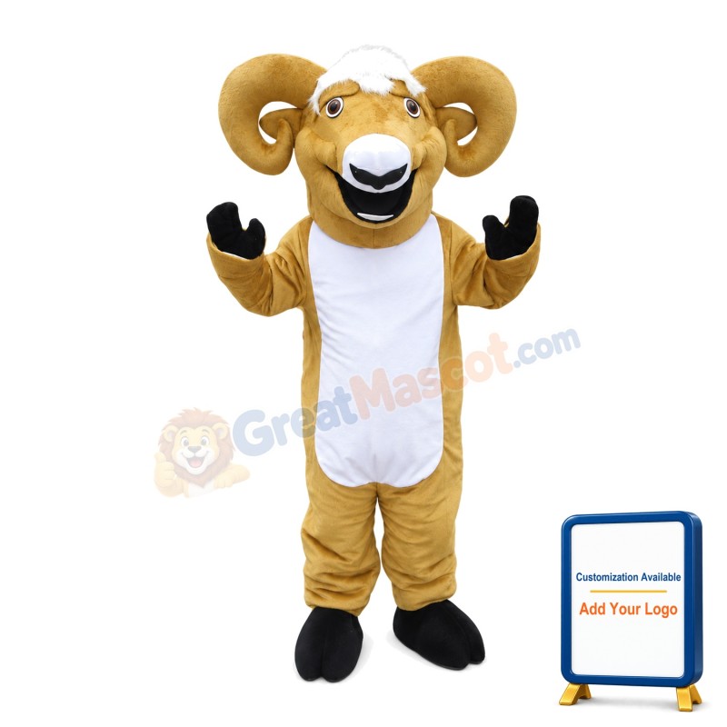 Likable Walking Light Brown Ram Mascot Costume