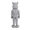 Powerful Grey Tyrannosaurus With Muscle Mascot Costume