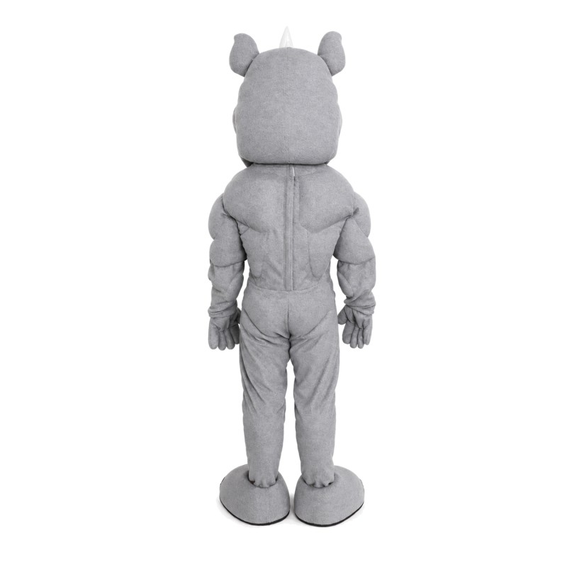 Powerful Grey Tyrannosaurus With Muscle Mascot Costume