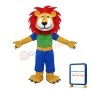 Happy Lion With Reddish Brown Mane Mascot Costume