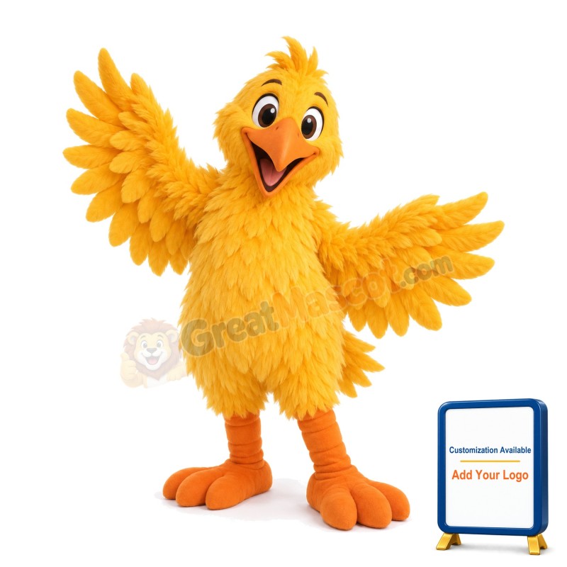 Long Fur Yellow Duck Mascot Costume
