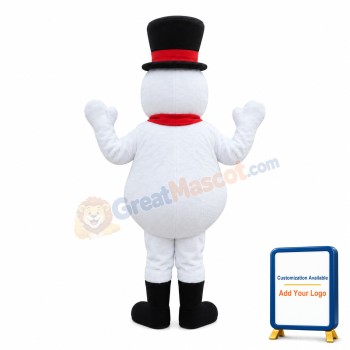 Snowman With Red Scarf Mascot Costume