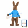 New Lovely Grey Rabbit With Blue Coat Mascot Costume
