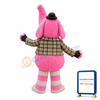 Lifesome Long Fur Pink Elephant Mascot Costume
