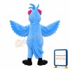 Adult Blue Bird With Pink Flower Mascot Costume