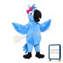 Adult Blue Bird With Pink Flower Mascot Costume