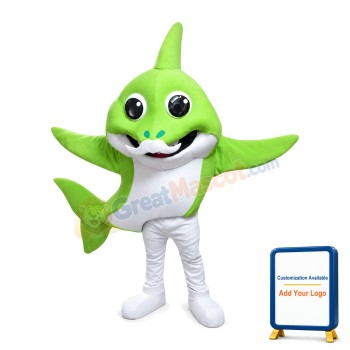 Standing Style Funny Green Dolphin Mascot Costume