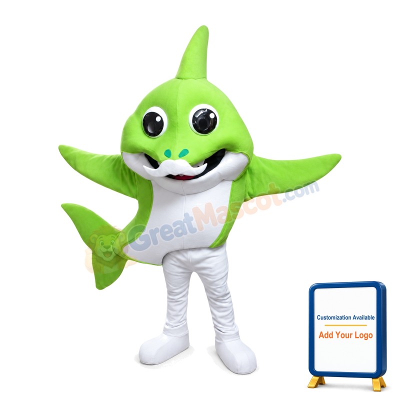 Standing Style Funny Green Dolphin Mascot Costume