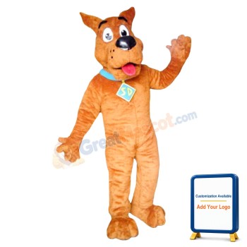 Honest Brown Dog With Dog Tag Mascot Costume