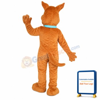 Honest Brown Dog With Dog Tag Mascot Costume