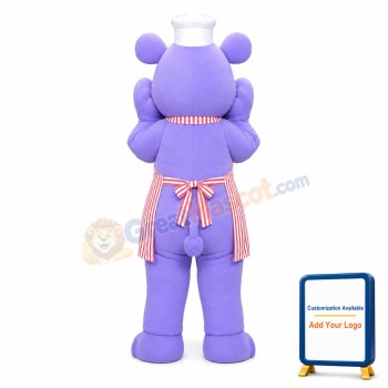 Adult Size Purple Rhino With Vertical Stripes Vest Mascot Costume