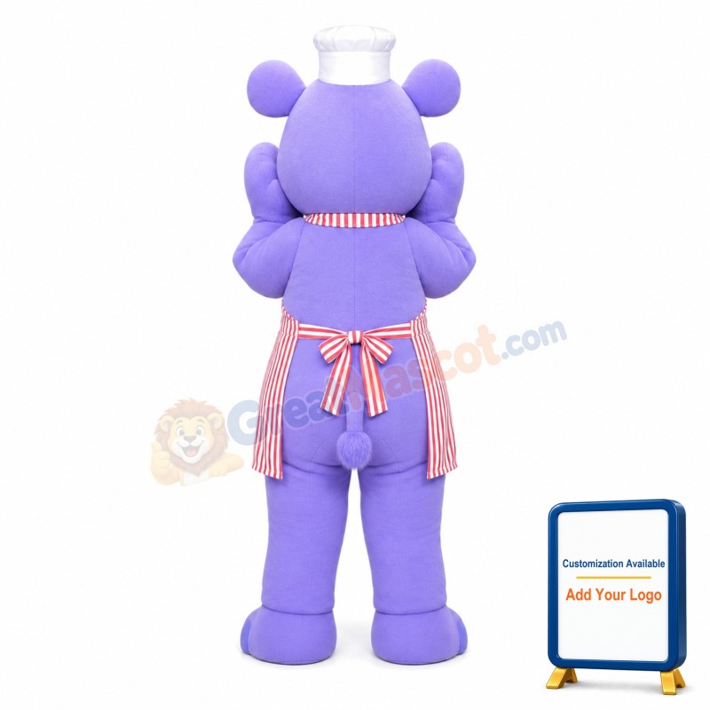 Adult Size Purple Rhino With Vertical Stripes Vest Mascot Costume