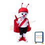 Hardworking Ant With Red Cloak And Helmet Mascot Costume