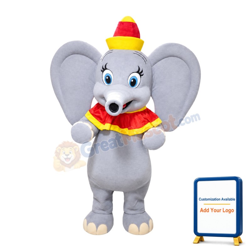 Lively Grey Elephant Mascot Costume