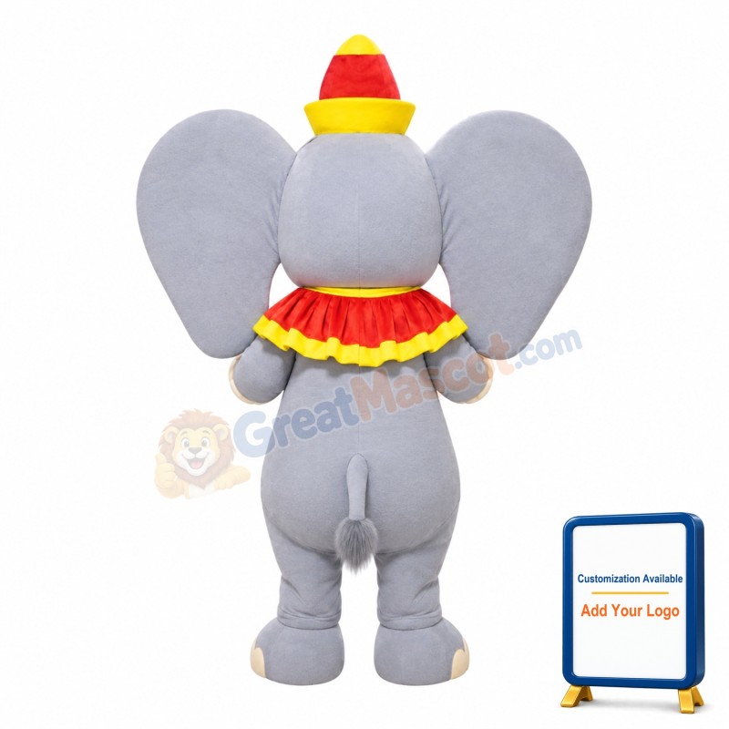 Lively Grey Elephant Mascot Costume