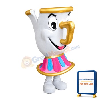Notched Teacup With Pink Cup Holder Mascot Costume