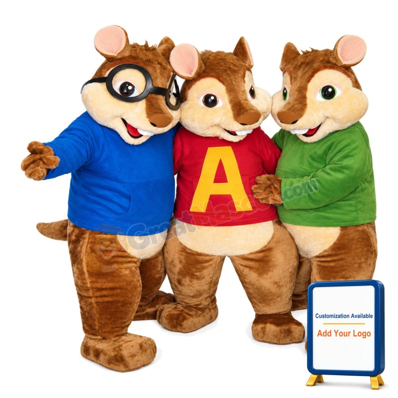 Harmoniously Three Brothers Of Squirrel Mascot Costume