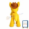 Likeable Yellow Little Horse With Big Green Eyes Mascot Costume