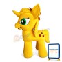 Likeable Yellow Little Horse With Big Green Eyes Mascot Costume