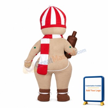 New Smiling Biscuit Baby With Scarf Mascot Costume