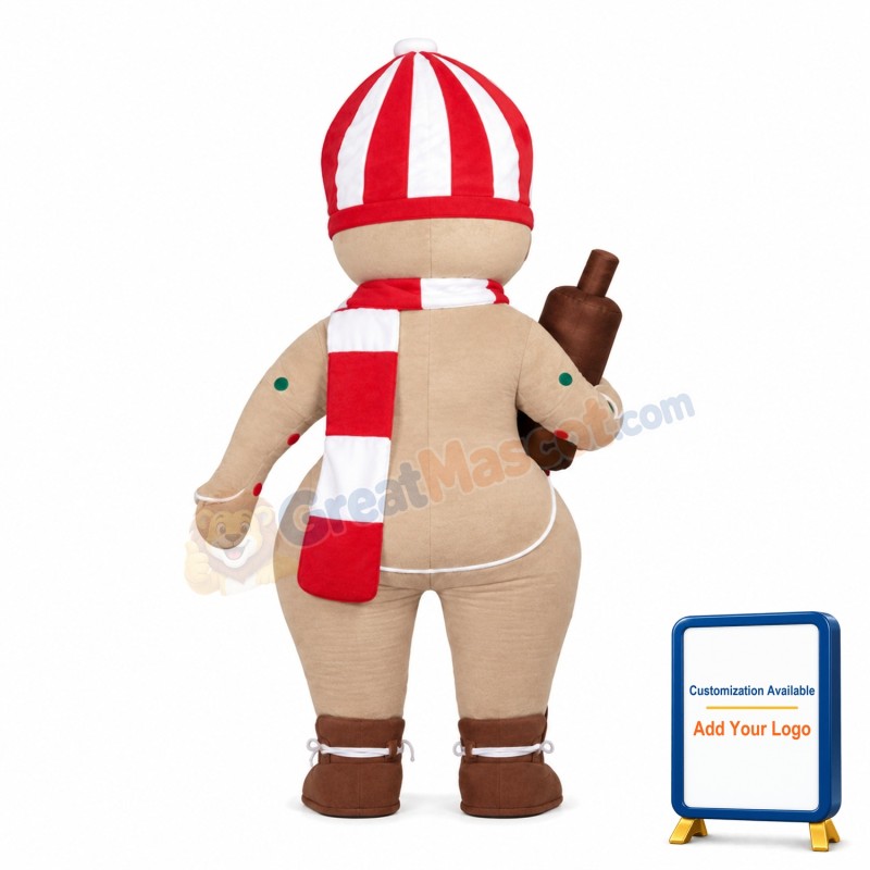 New Smiling Biscuit Baby With Scarf Mascot Costume
