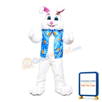 Plush Furry Big White Rabbit Mascot Costume