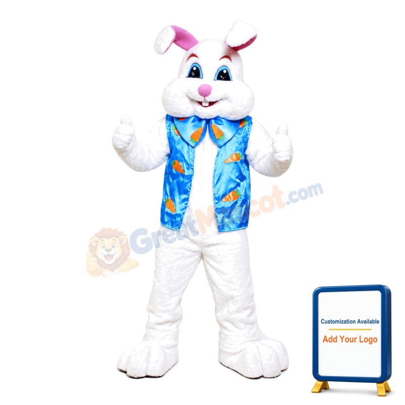 Plush Furry Big White Rabbit Mascot Costume