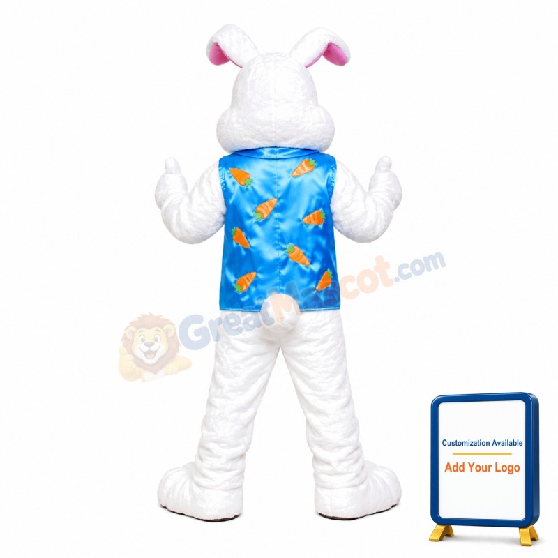 Plush Furry Big White Rabbit Mascot Costume