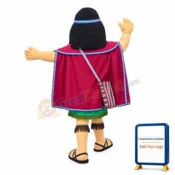 Female Savage In Green Dress Mascot Costume