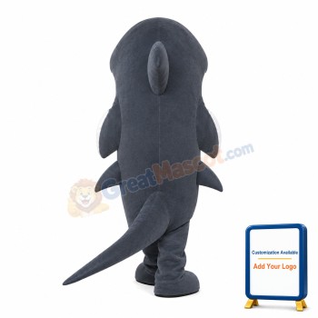Realistic Grey Shark With Sharp Tooth Mascot Costume