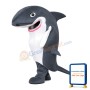 Realistic Grey Shark With Sharp Tooth Mascot Costume